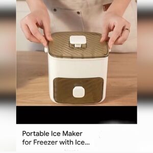 Portable Brown and White Ice Maker